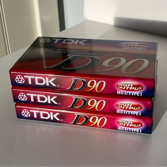 TDK D 90 Blank Cassette Tapes High Output ICEI/Type I -NEW Sealed NIP Set Of 3 - Picture 2 of 11